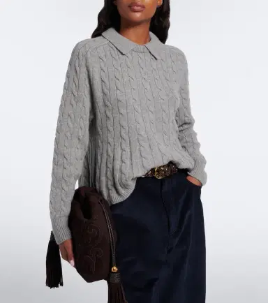 Polo Ralph Lauren Cable-knit wool and cashmere polo sweater | Thumbnail 6