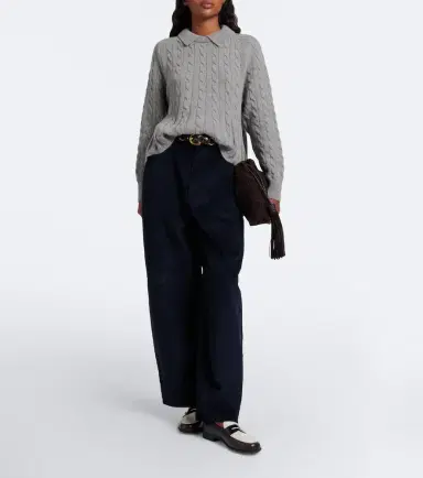 Polo Ralph Lauren Cable-knit wool and cashmere polo sweater | Thumbnail 7