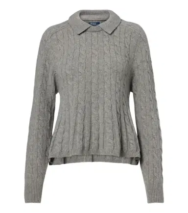 Polo Ralph Lauren Cable-knit wool and cashmere polo sweater | Thumbnail 1
