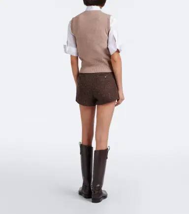 Ralph Lauren Collection Wool and cashmere-blend bouclé shorts | Thumbnail 2