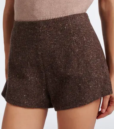 Ralph Lauren Collection Wool and cashmere-blend bouclé shorts | Thumbnail 4