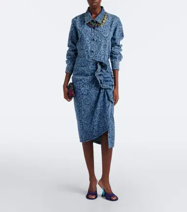 Dries Van Noten Floral denim overshirt | Thumbnail 4