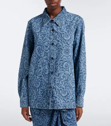 Dries Van Noten Floral denim overshirt | Thumbnail 6