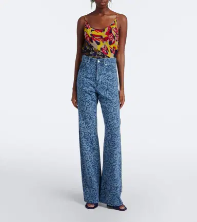 Dries Van Noten Floral wide-leg jeans | Thumbnail 4