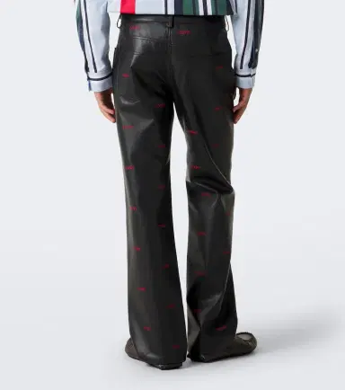 Loewe Logo leather flared pants | Thumbnail 2