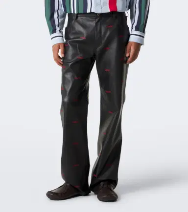 Loewe Logo leather flared pants | Thumbnail 3