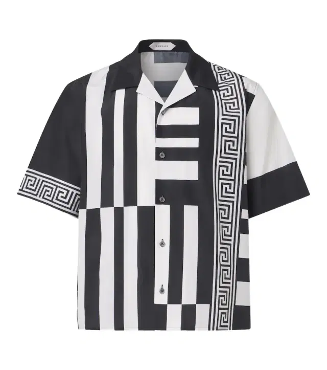 Versace Printed cotton and silk bowling shirt