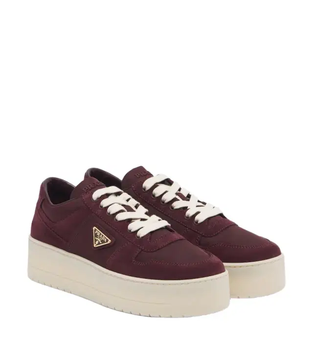 Prada Downtown Bold Re-Nylon and suede sneakers