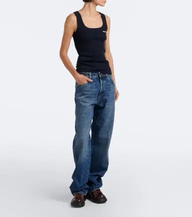 Miu Miu Ribbed-knit cotton tank top | Thumbnail 2