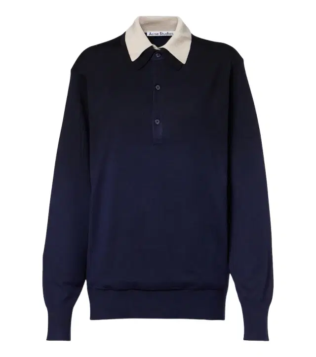 Acne Studios Silk, wool, and cashmere polo sweater