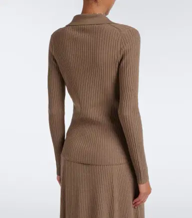Joseph Ribbed-knit wool-blend polo sweater | Thumbnail 5