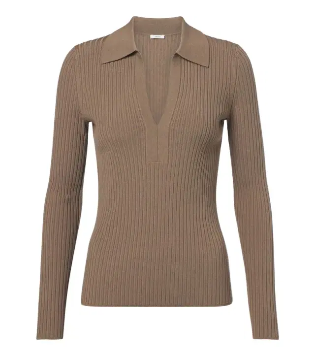 Joseph Ribbed-knit wool-blend polo sweater