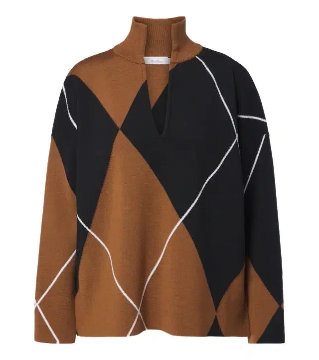 Max Mara Argyle virgin wool sweater
