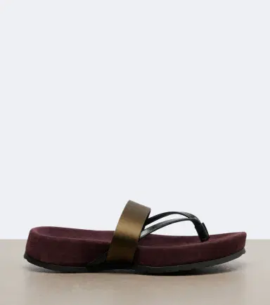 Dries Van Noten Satin and leather thong sandals | Thumbnail 4
