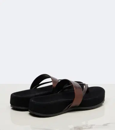 Dries Van Noten Metallic leather thong sandals | Thumbnail 2