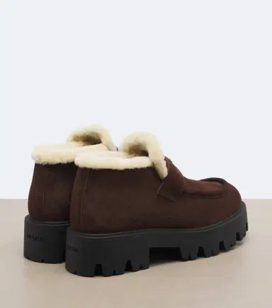 Prada Shearling-lined suede ankle boots | Thumbnail 3