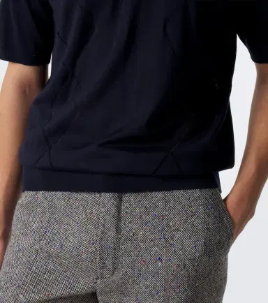 Dries Van Noten Argyle open-knit wool polo shirt | Thumbnail 3