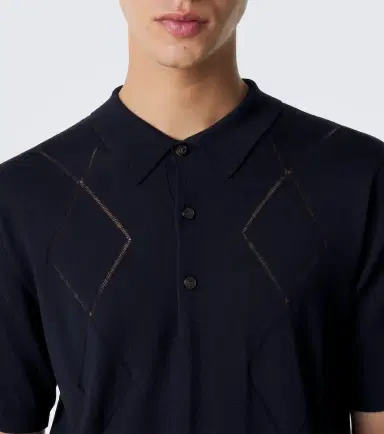 Dries Van Noten Argyle open-knit wool polo shirt | Thumbnail 5