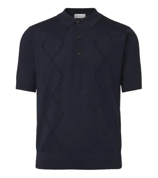 Dries Van Noten Argyle open-knit wool polo shirt