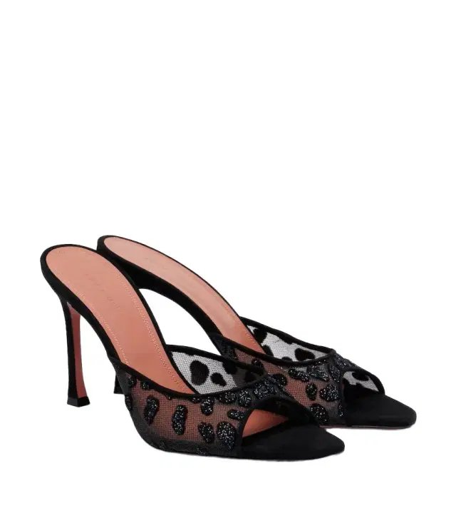 Amina Muaddi Alexa embellished mesh mules