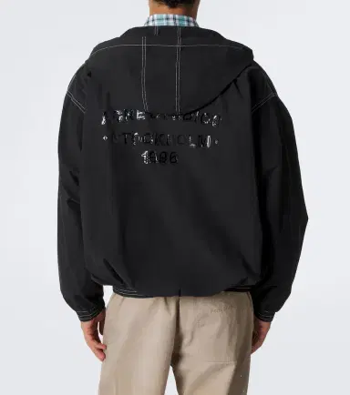 Acne Studios Logo hooded cotton poplin jacket | Thumbnail 4 Acne Studios Logo hooded cotton poplin jacket | Thumbnail 4