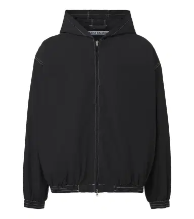 Acne Studios Logo hooded cotton poplin jacket | Thumbnail 1 Acne Studios Logo hooded cotton poplin jacket | Thumbnail 1