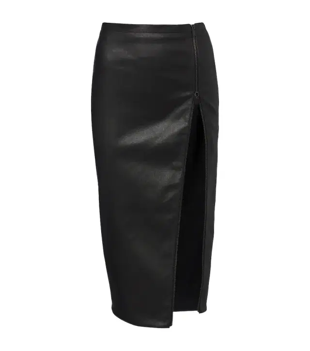 Gucci Leather midi skirt