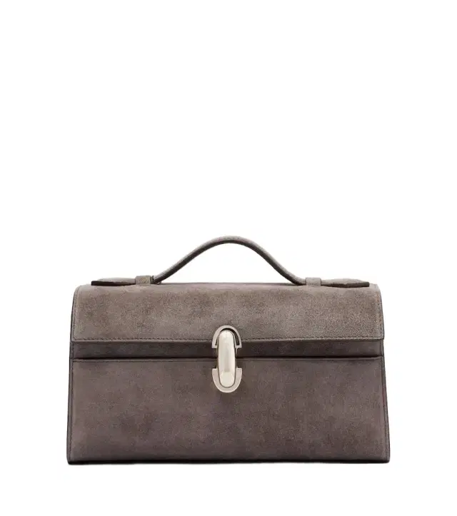 Savette Symmetry Pochette Small suede top-handle bag