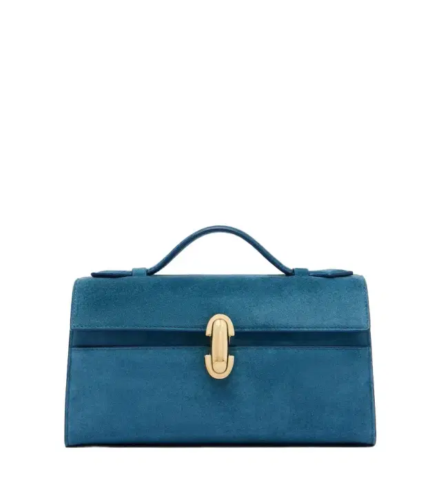 Savette Symmetry Pochette Small suede top-handle bag