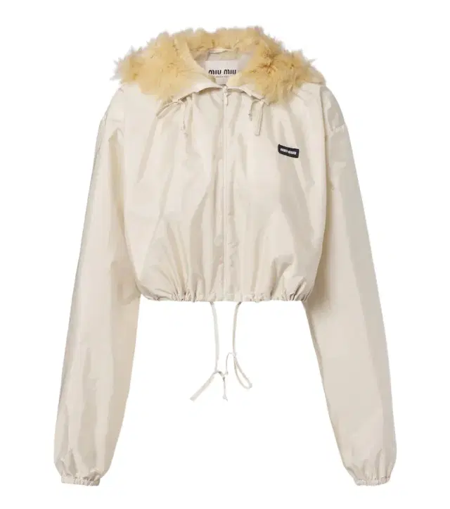Miu Miu Cropped hooded shearling-trimmed jacket