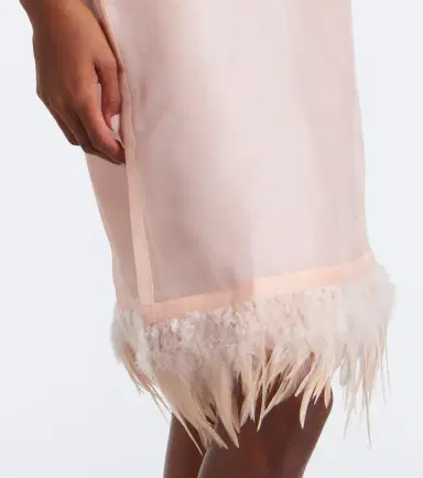 Staud Lark feather-trimmed silk miniskirt | Thumbnail 2