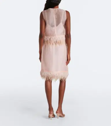 Staud Lark feather-trimmed silk miniskirt | Thumbnail 4