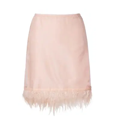 Staud Lark feather-trimmed silk miniskirt | Thumbnail 1