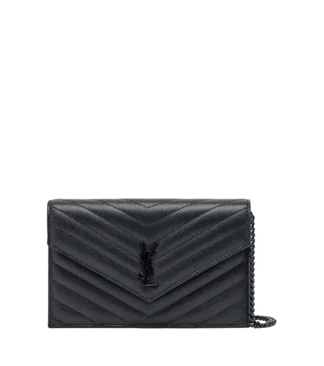 Saint Laurent Cassandre Envelope leather wallet on chain