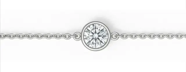 Wish Fine Jewelry 0.30ct Diamond 18K Gold Solitaire Chain Bracelet