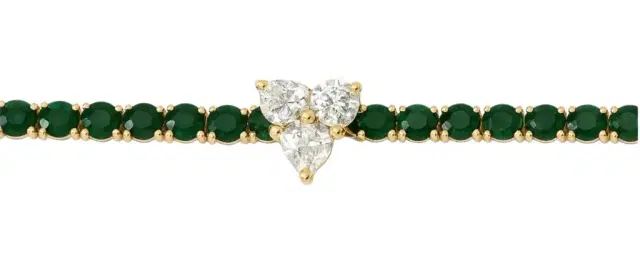 Wish Fine Jewelry 0.75ct Emerald Diamond 18K Gold Pear Chain Bracelet