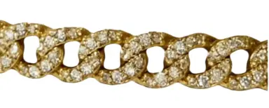 Wish Fine Jewelry 1.50cts Diamond 18K Gold Cuban Chain Bracelet | Thumbnail 1