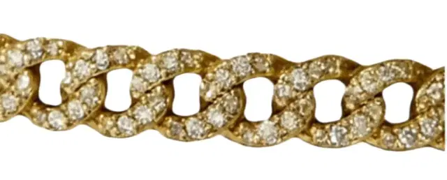 Wish Fine Jewelry 1.50cts Diamond 18K Gold Cuban Chain Bracelet