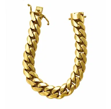 Wish Fine Jewelry 14K Gold Cuban Chain Bracelet | Thumbnail 1