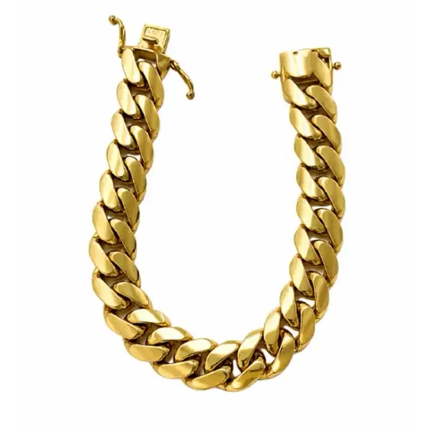 Wish Fine Jewelry 14K Gold Cuban Chain Bracelet