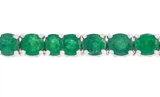 Wish Fine Jewelry 5.11ct Emerald 18K Gold Tennis Bracelet