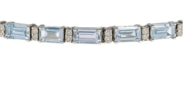 Wish Fine Jewelry 8.00ct Topaz Diamond 18K Gold Tennis Bracelet