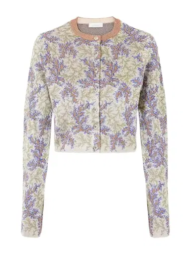 Rabanne Cropped Jacquard Cardigan | Thumbnail 1 Rabanne Cropped Jacquard Cardigan | Thumbnail 1