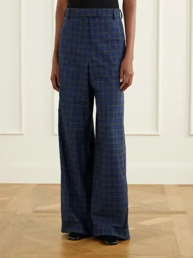 Dries Van Noten Checked Cotton Wide-leg Pants | Thumbnail 3 Dries Van Noten Checked Cotton Wide-leg Pants | Thumbnail 3