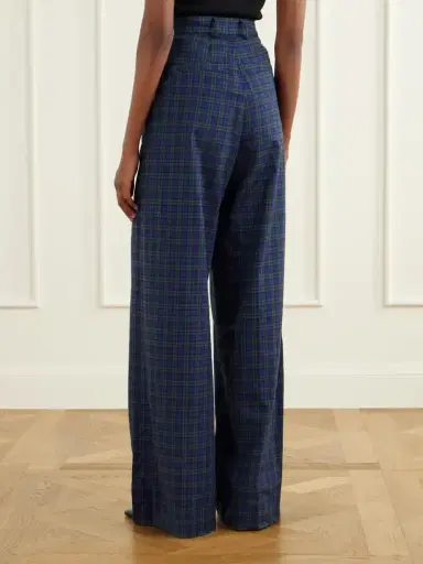 Dries Van Noten Checked Cotton Wide-leg Pants | Thumbnail 4 Dries Van Noten Checked Cotton Wide-leg Pants | Thumbnail 4