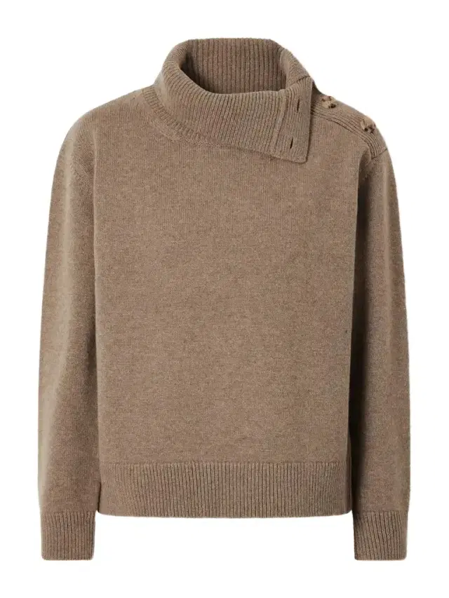 Veronica de Piante Cielo Buttoned Turtleneck Wool And Cashmere-blend Sweater