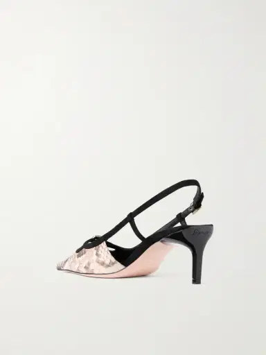 Roger Vivier Snake-effect 55 Leather Slingback Pumps | Thumbnail 3