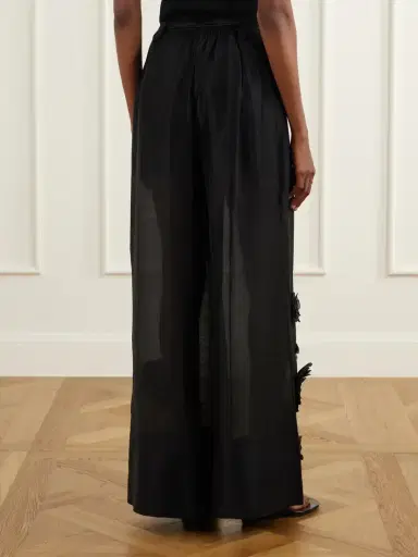 Aje Cloudscape Flower-appliqué Lyocell And Linen-blend Mid-rise Wide-leg Pants | Thumbnail 4