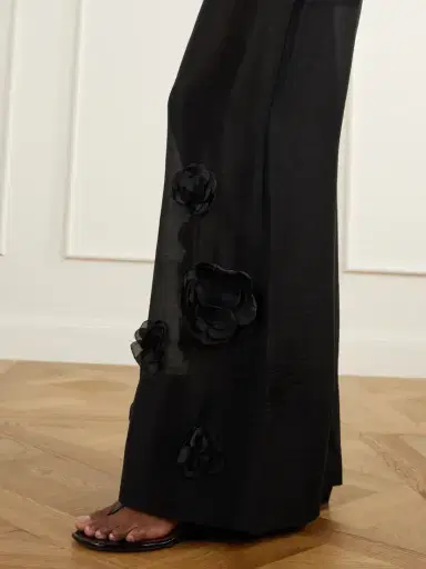 Aje Cloudscape Flower-appliqué Lyocell And Linen-blend Mid-rise Wide-leg Pants | Thumbnail 5