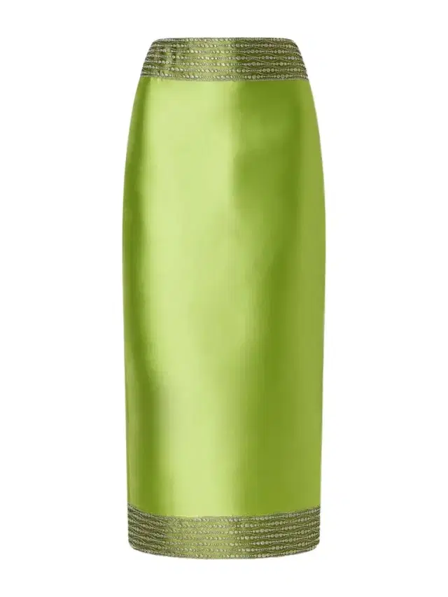 DESTREE Monica Embroidered Satin Midi Skirt